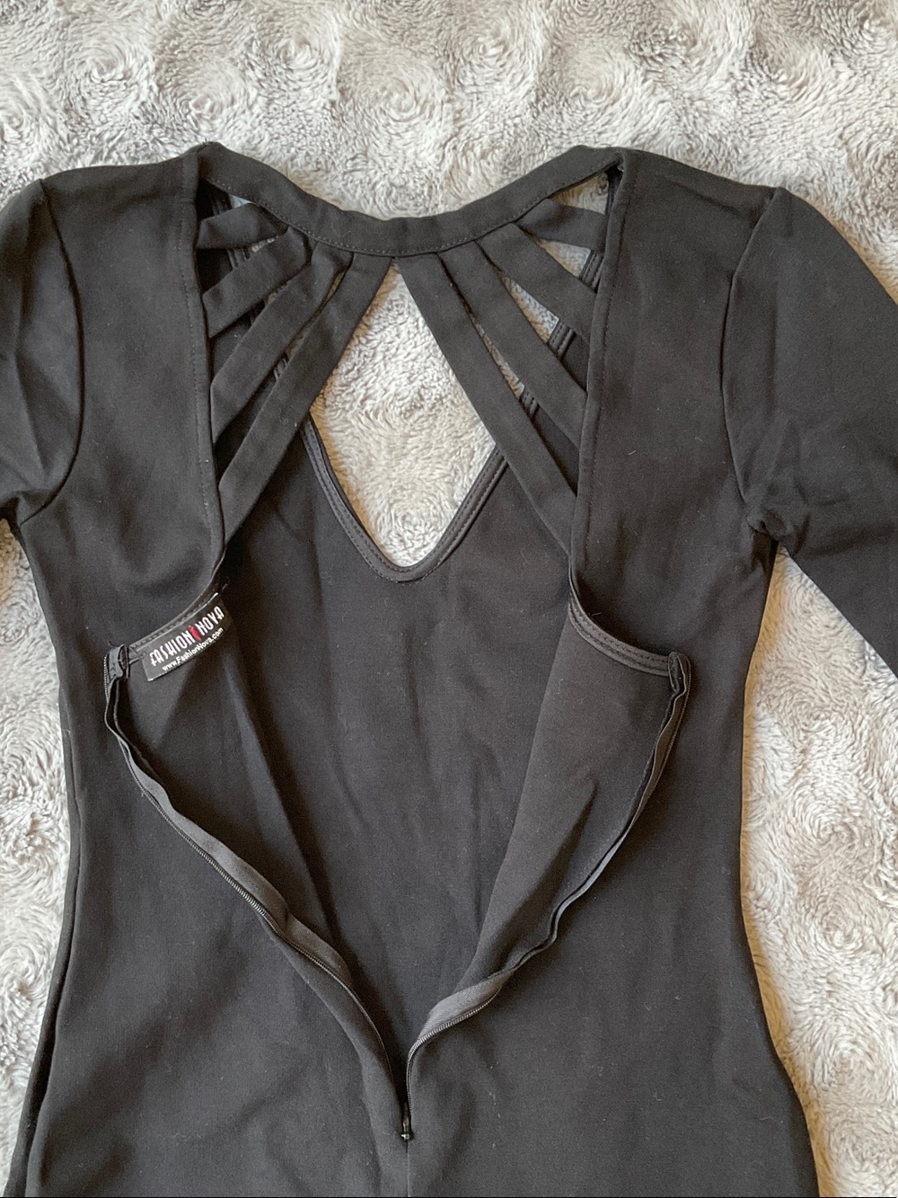 Black long sleeve mini body icon dress - Picture 7 of 9